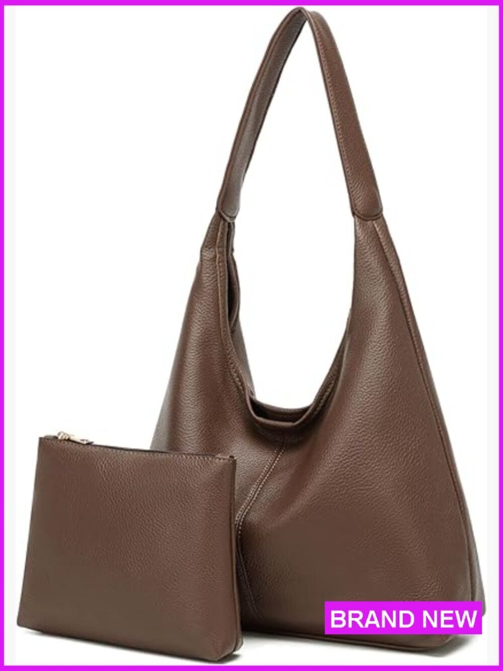 Slouchy Hobo Shoulder Bag Faux Leather Tote Purse Large Capacity Travel Work